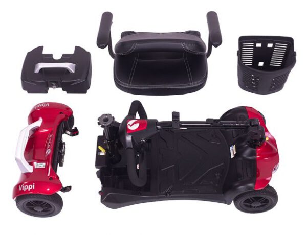 Rascal Vippi Mobility Scooter - Red and dismantled