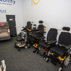 Powered Wheelchairs on display in Ideas in Action showroom.