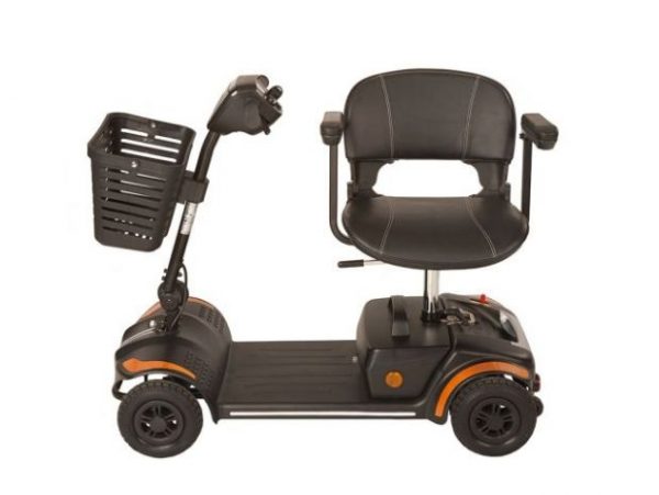 Rascal Velumili Mobility Scooter orange - side view