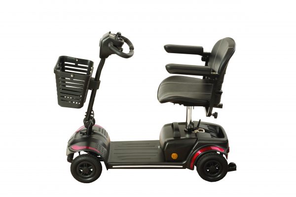 Rascal Vie Mobility Scooter in red - side view