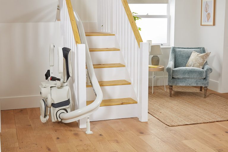 Platinum Ultimate Stairlift - Lift Bottom of Stairs Foldaway on Wrap Start Rail