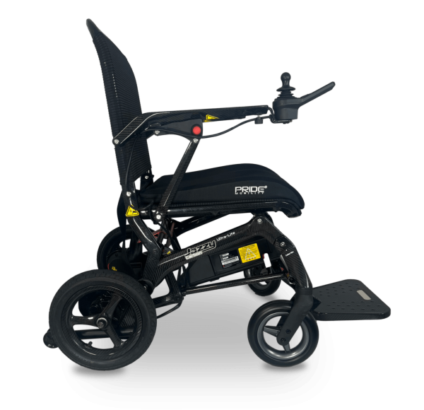 Pride Jazzy Carbon Ultra-Lite Powered Wheelchair - side view