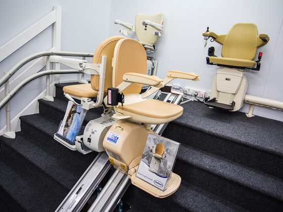 Choosing a stairlift at Ideas in Action's showroom