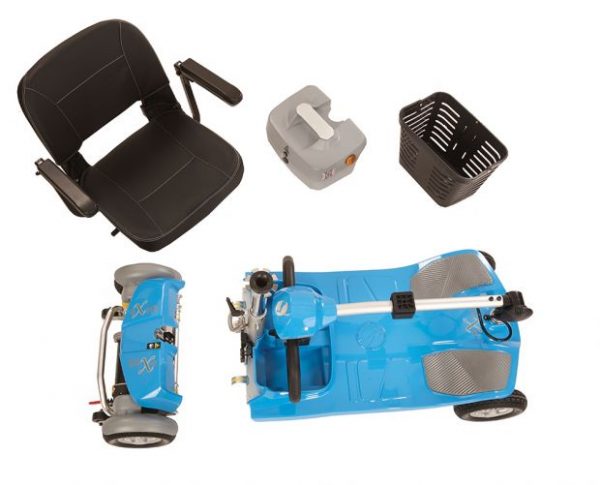 Rascal Luxe Mobility Scooter - Blue disassembled