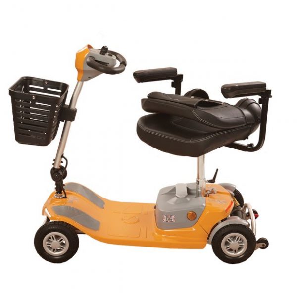 Rascal Luxe Mobility Scooter in orange - side